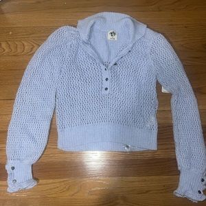Free People blue knit sweater